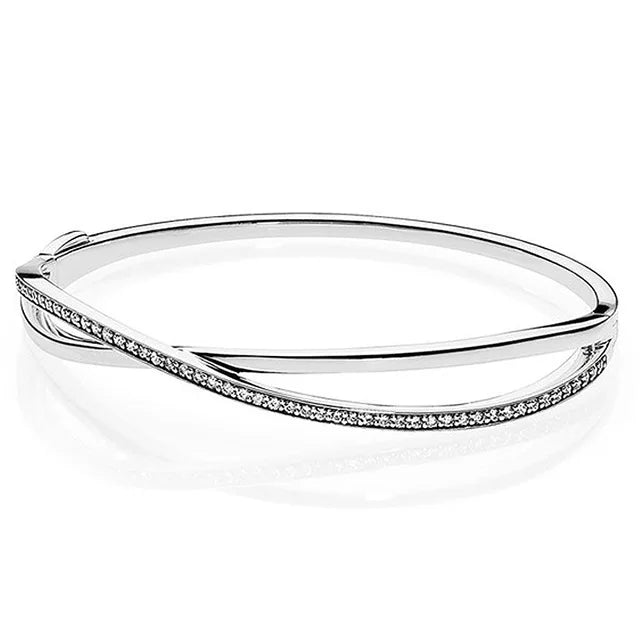 Heart Bow Radiant Hearts Bracelet 925 Sterling Silver