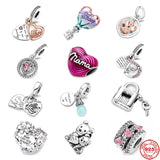 Sparkling Bulb Pacifier Balloon Angel Wings Dangle Charm Beads