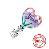 Sparkling Bulb Pacifier Balloon Angel Wings Dangle Charm Beads