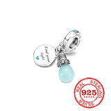 Sparkling Bulb Pacifier Balloon Angel Wings Dangle Charm Beads