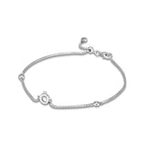 CZ Letter O Chain Bracelet 925 Silver Female Jewelry