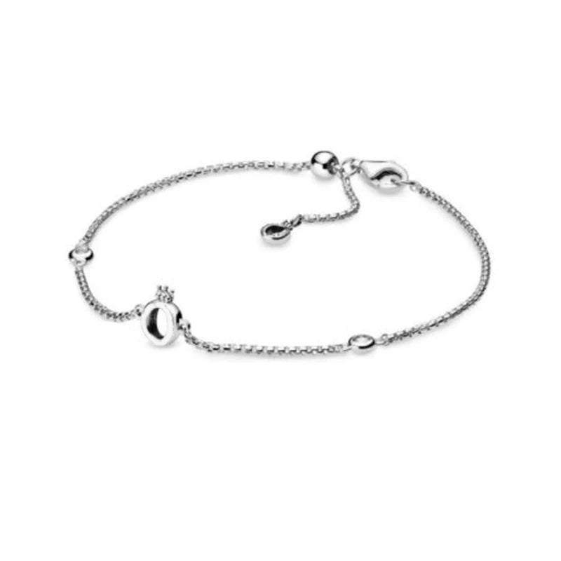 Sparkling Crown Chain Bracelet 925 Silver European Charms DIY Jewelry