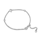 925 Silver Chain Bracelet for DIY with Sparkling Crown O Beads
