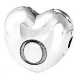 Pave Heart Barrel Ball Clasp Bracelet 925 Sterling Silver Beads Charm