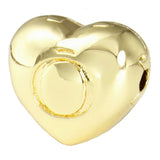 Pave Heart Barrel Ball Clasp Bracelet 925 Sterling Silver Beads Charm
