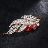 Crystal Tree Leaf Brooches Scarf Pins Flower Stones Brooches