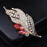 Crystal Tree Leaf Brooches Scarf Pins Flower Stones Brooches
