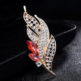 Crystal Tree Leaf Brooches Scarf Pins Flower Stones Brooches