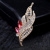 Crystal Tree Leaf Brooches Scarf Pins Flower Stones Brooches