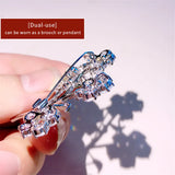 CZ Crystal Flower Brooch Pin High Enamel Jewelry Accessory