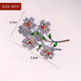 CZ Crystal Flower Brooch Pin High Enamel Jewelry Accessory