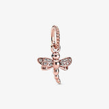 Dragonfly Pendant Charm 925 Silver Beads Bracelet DIY Jewelry Making