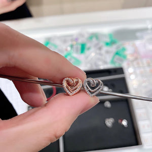 Sterling Silver Entwined Hearts Charms for Bracelets