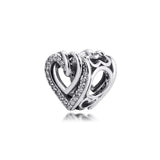 Heart Charms for Bracelet 925 Sterling Silver Beads DIY Jewelry