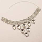 Green Rhinestone Necklace: Banquet Party Crystal Jewelry