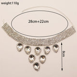 Green Rhinestone Necklace: Banquet Party Crystal Jewelry
