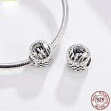 Sparkling Family Forever Charm 925 Sterling Silver Round Beads