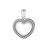 Sparkling Floating Heart Locket Charm for DIY Jewelry Making