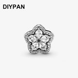 Sparkling Flower Pave Charm for Pandora Bracelet