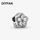 Sparkling Flower Pave Charm for Pandora Bracelet