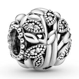 Sparkling Football & Hearts Honeybee Charm 925 Sterling Silver Bead