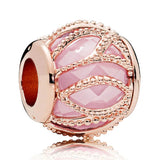 Sparkling Football & Hearts Honeybee Charm 925 Sterling Silver Bead