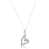 Freehand Heart Necklace 925 Sterling Silver CZ Pendant Jewelry