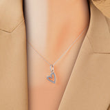 Freehand Heart Necklace 925 Sterling Silver CZ Pendant Jewelry