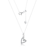 Freehand Heart Necklace 925 Sterling Silver CZ Pendant Jewelry