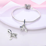 Sparkling Galaxy Moon Star Telescope Dangle Charm Fit MULA Bracelet Necklace