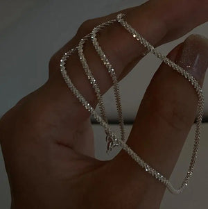 Glitter Clavicle Chain S925 Silver Necklace for Women
