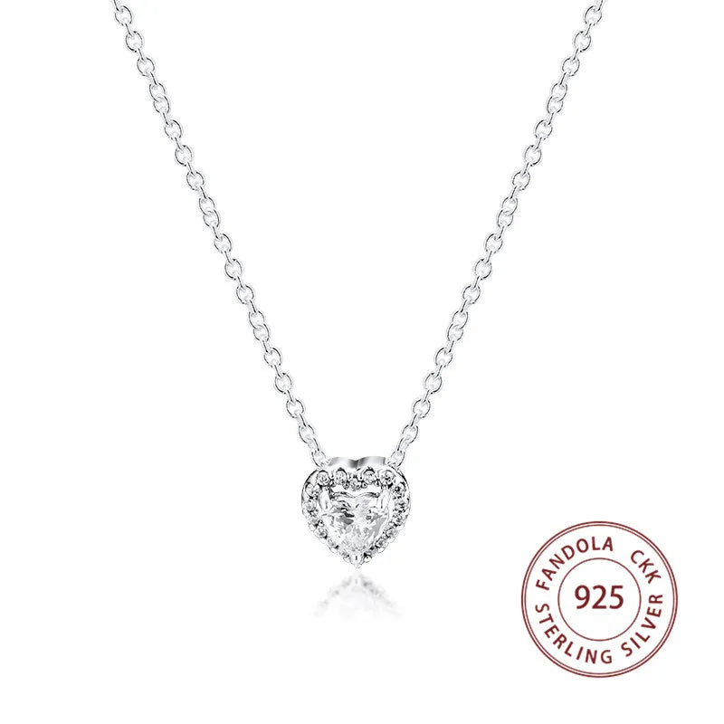 Heart Necklace Pendants 925 Sterling Silver Statement Necklaces for Women