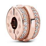 Sparkling Heart Shine Lines & Clip Charm 925 Beads