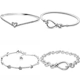 925 Sterling Silver Stars Charm Bracelet