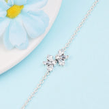 Sparkling Herbarium Cluster Chain Bracelet Sterling Silver