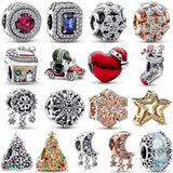 Festive House Car Snowflake Bead 925 Sterling Silver Charm