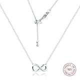 Sparkling Infinity Collier Necklace Pendants 925 Sterling Silver Chain