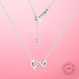 Sparkling Infinity Collier Necklace Pendants 925 Sterling Silver Chain