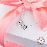 Sparkling Infinity Collier Necklace Pendants 925 Sterling Silver Chain