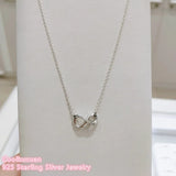 Sparkling Infinity Collier Necklace Clear CZ 925 Sterling Silver Jewelry
