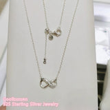 Sparkling Infinity Collier Necklace Clear CZ 925 Sterling Silver Jewelry