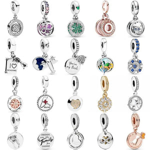 925 Silver Clover Owl Pendant Beads DIY Jewelry
