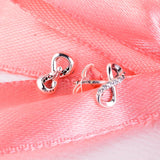 Sparkling Infinity Stud Earrings 925 Sterling Silver Jewelry For Woman