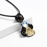 Moonstone Pendant Necklace for Women, Sparkling Sweater Chain for Party