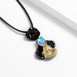 Moonstone Pendant Necklace for Women, Sparkling Sweater Chain for Party