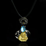 Moonstone Pendant Necklace for Women, Sparkling Sweater Chain for Party