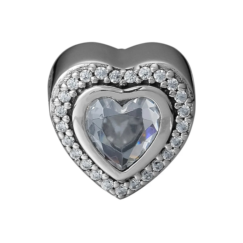 925 Silver Clear CZ Love Charm for Bracelets