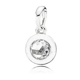 Sparkling Love Bow Flower Necklace Pendant Charm 925 Silver Bead Jewelry