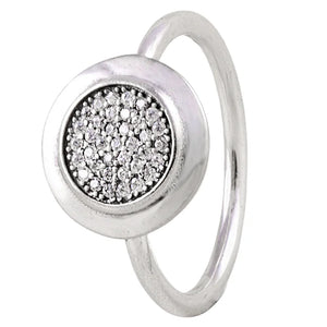 Sparkling Love Heart Glamour Two-tone Elegance Ring 925 Silver