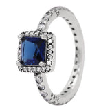 Sparkling Love Heart Glamour Two-tone Elegance Ring 925 Silver